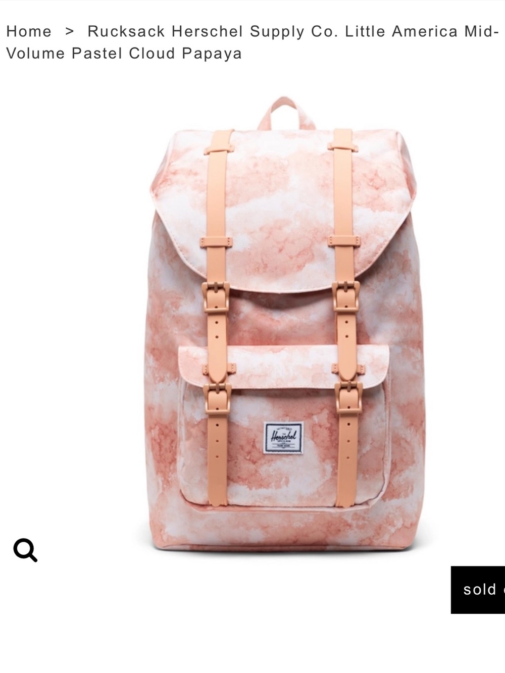 Herschel Little America Mid-Volume Backpack in Pastel Cloud Papaya